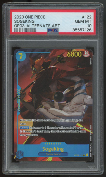 2023 One Piece Sogeking Pillars of Strength Alt. Art OP03-122 PSA 10