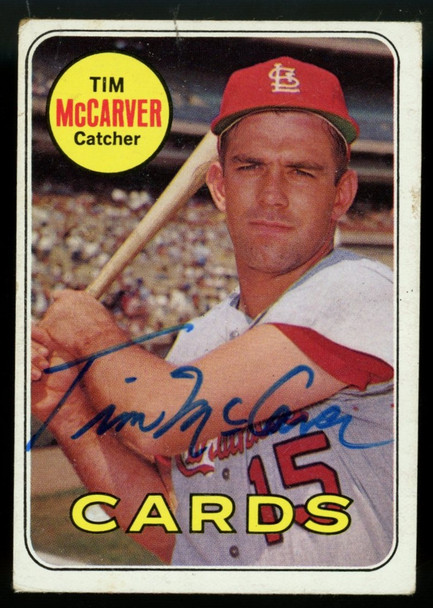 1969 Topps Tim McCarver #475 Signed Autographed Card JSA