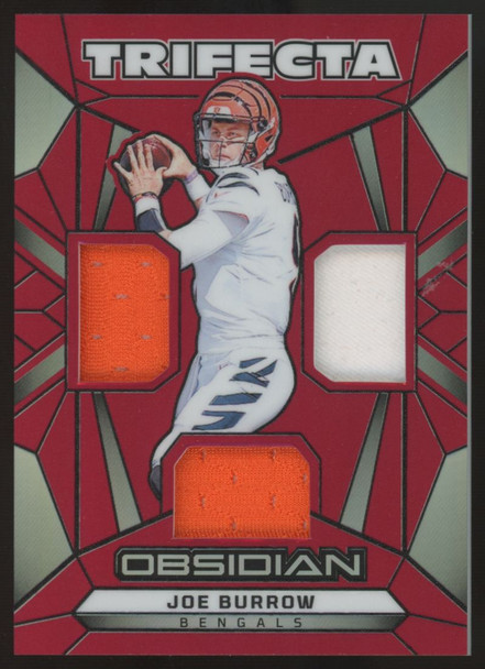 2024 Obsidian Joe Burrow Red Trifecta Patch /75 #TS-JBW