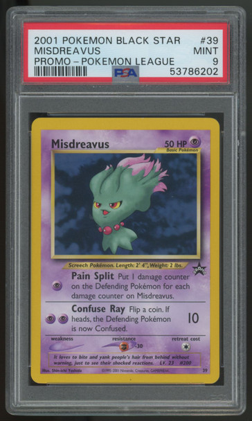 2001 Pokemon Misdreavus Pokemon League Promo #39 PSA 9