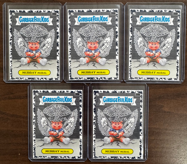 2021 Garbage Pail Kids Go On Vacation Murray Mural Bruised Black 5 Card Lot NM