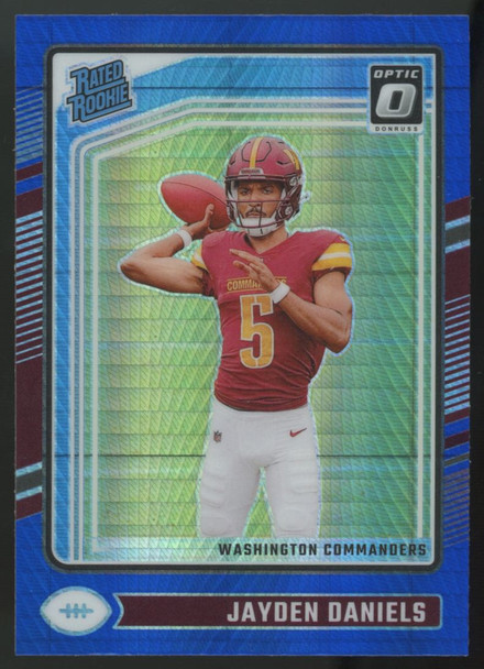 2024 Donruss Optic Jayden Daniels Rated Rookie Blue Hyper #248