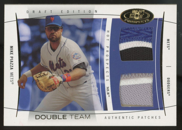 2004 Fleer Mike Piazza Gold Hot Prospects Double Team Patch /50 #DT/MP