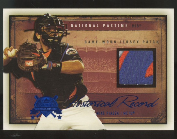 2005 Fleer National Pastime Mike Piazza Blue Historical Records Patch /31 #HR-MP