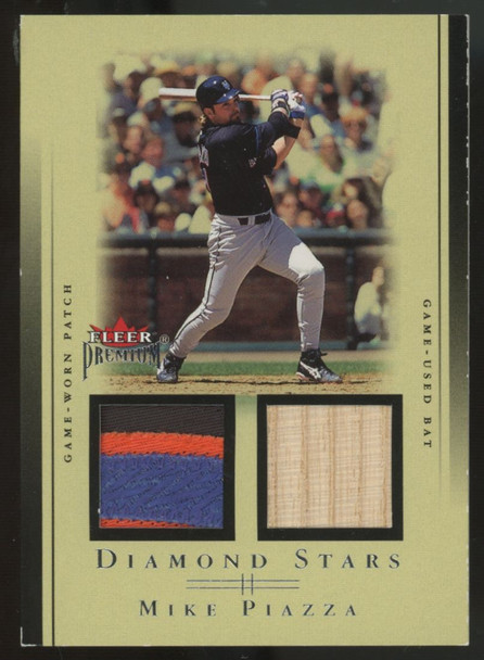 2002 Fleer Premium Mike Piazza Diamond Stars Dual Patch /25