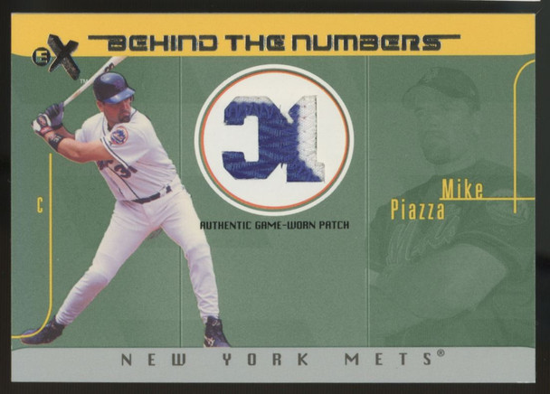 2003 Fleer Mike Piazza Behind The Numbers Game-Worn Patch /99 #BTNGU-MP