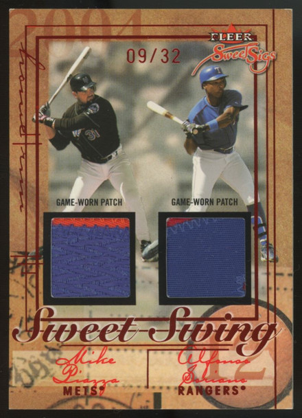 2004 Fleer Sweet Sigs Piazza Soriano Helton Blalock Game-Worn Quad Patch /32