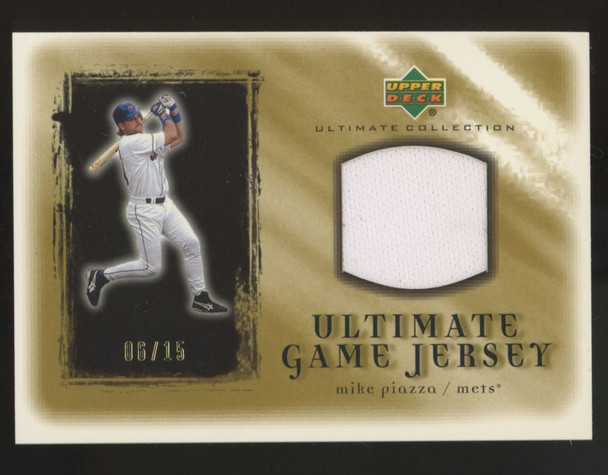 2001 Upper Deck Ultimate Collection Mike Piazza Game Jersey Gold Patch /15