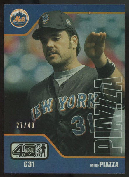2002 Upper Deck 40 Man Mike Piazza Electric Rainbow /40 #813