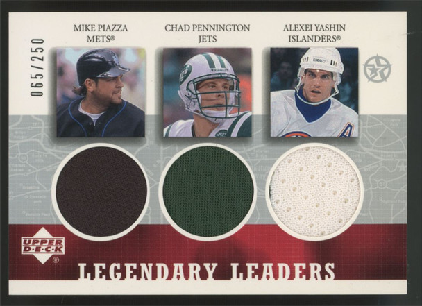 2003 Upper Deck Superstars Piazza Pennington Yashin Legendary Leader Patch /250