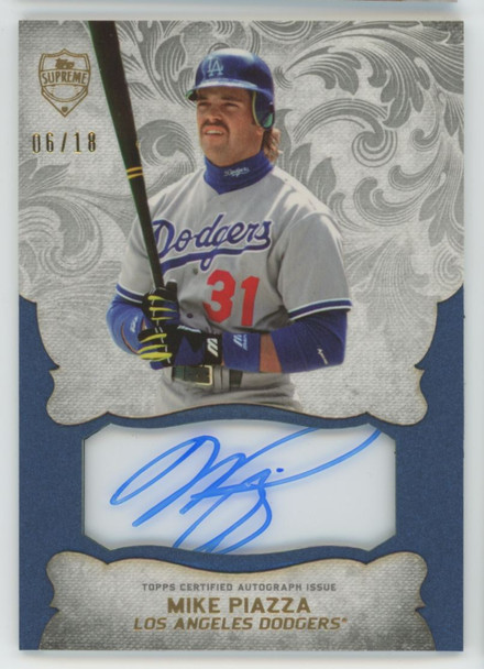 2015 Topps Supreme Mike Piazza Supreme Stylings Auto Blue /18 #SS-MP