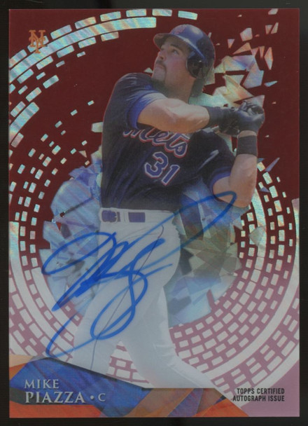 2014 Topps High Tek Baseball Mike Piazza Auto Red /10 #HT-MP