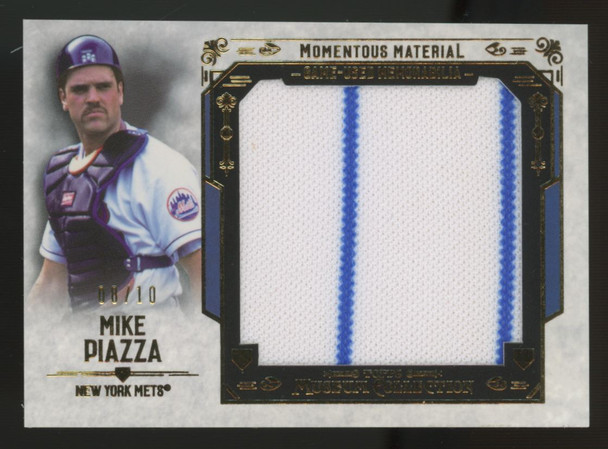 2015 Topps Museum Collection Mike Piazza Momentous Material Gold /10 #MMJR-MPI