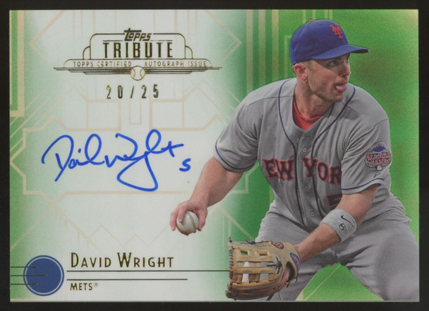 2014 Topps Tribute David Wright Green Auto /25 #TA-DW