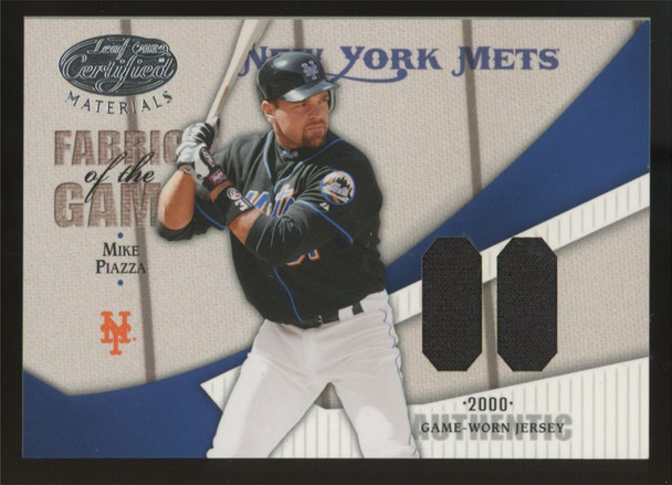 2004 Leaf Certified Materials Mike Piazza Fabric Of The Game Jersey Patch /20