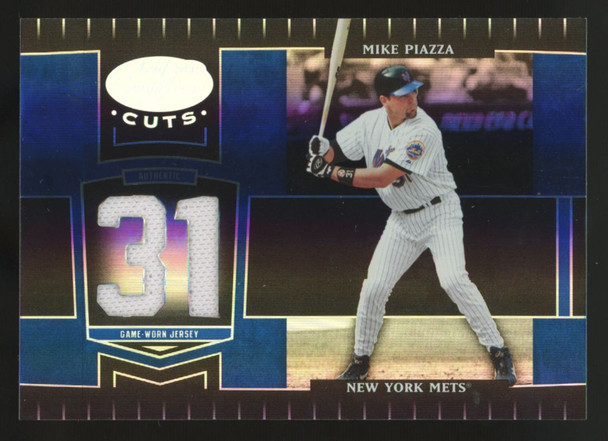 2004 Leaf Certified Cuts Mike Piazza Blue Jersey Number Patch /31 #212 "A"