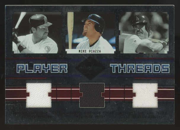 2004 Leaf Limited Mike Piazza Player Threads Triple Patch /50 #PTT-1