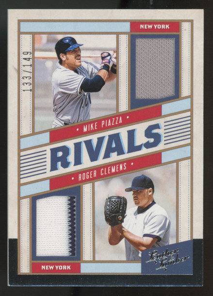 2019 Leather & Lumber Mike Piazza Roger Clemens Rivals Dual Patch /149 #RM-MR