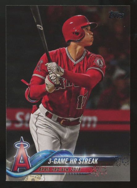 2018 Topps Update Shohei Ohtani RC 3-Game HR Streak #US189