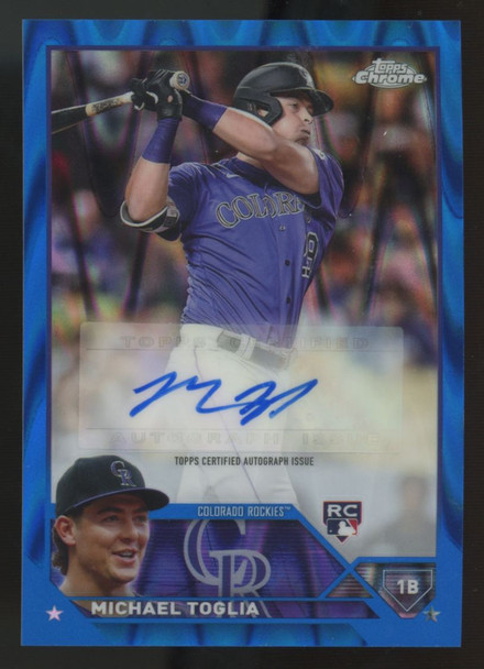 2023 Topps Chrome Michael Toglia RC Blue Raywave Auto /150 #AC-MT