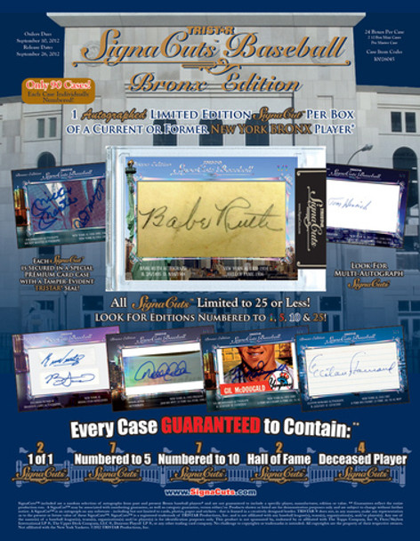2012 TriStar Signa Cuts Bronx Edition Baseball box