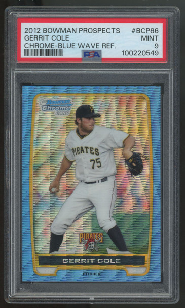 2012 Bowman Chrome Gerrit Cole Prospects Blue Wave #BCP86 PSA 9