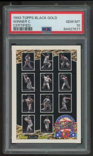 1993 Topps Black Gold Winner C Certified Griffey Jr. Clemens PSA 10