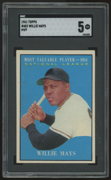 1961 Topps Willie Mays MVP #482 SGC 5