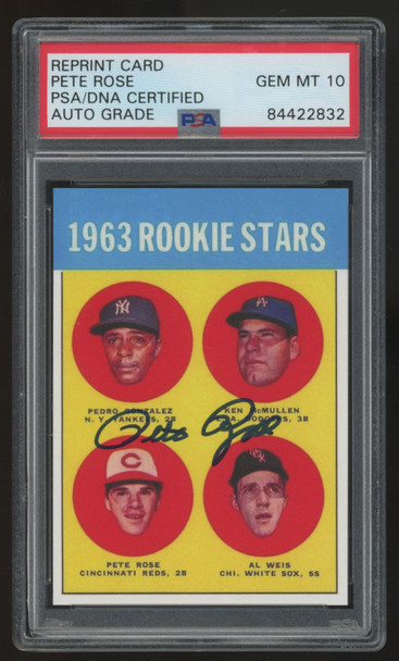 1963 Topps Reprint Rookie Stars Pete Rose Signed Auto PSA 10