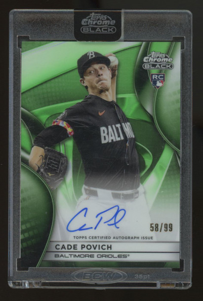 2025 Topps Chrome Black Cade Povich RC Auto Green /99 #CBA-CP