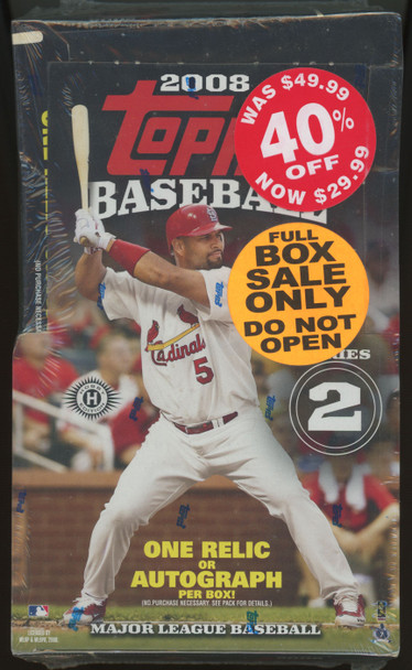2008 Topps Baseball Series 2 Hobby Box Factory Sealed "B"