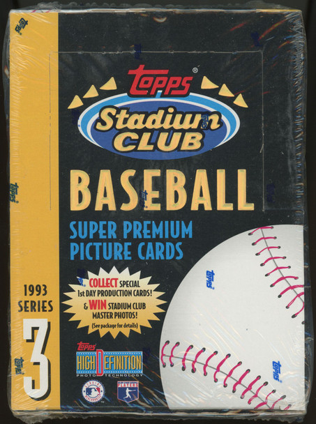 1993 Topps Stadium Club Baseball Series 3 24 Pack Box Factory Sealed