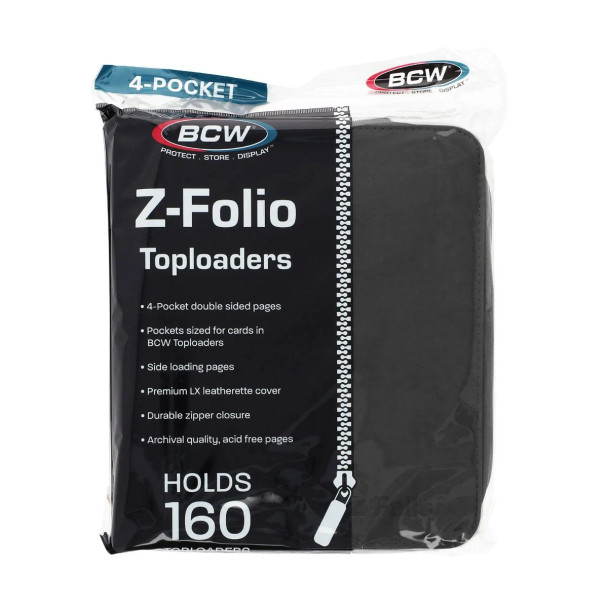 BCW Z-Folio 4- Pocket Topload Binder Black