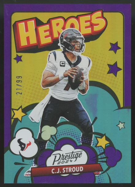 2024 Panini Prestige C.J. Stroud Heroes Purple Xtra Points /99 #2