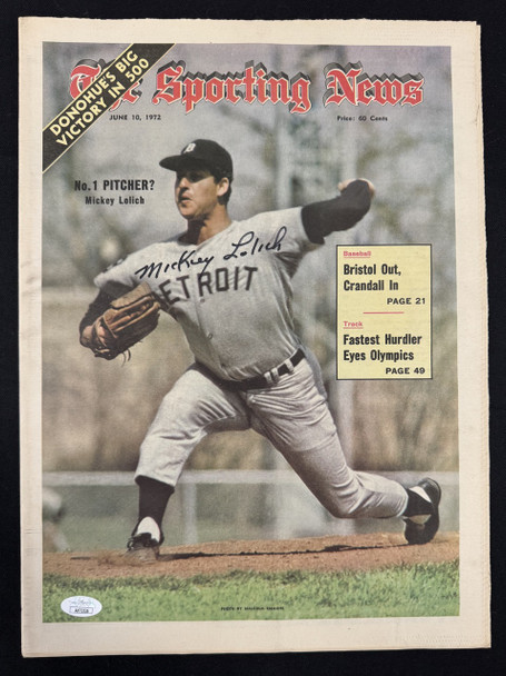 1972 The Sporting News Magazine Mickey Lolich Signed Autographed 6/10/72 JSA