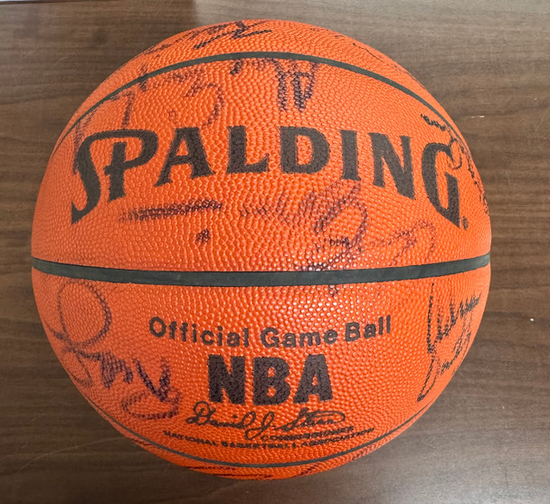 1987 NBA All-Star Team Signed Autographed Spalding Basketball Bird Magic ++ JSA