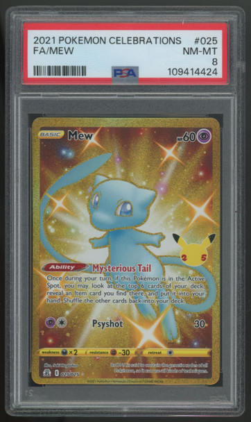 2021 Pokemon Mew Celebrations Full Art #025 PSA 8