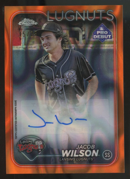 2024 Topps Pro Debut Jacob Wilson Orange Lava Chrome Auto /25 #PDC-40