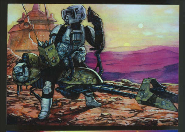 1996 Topps Finest Star Wars Biker Scouts Gold Refractor #33