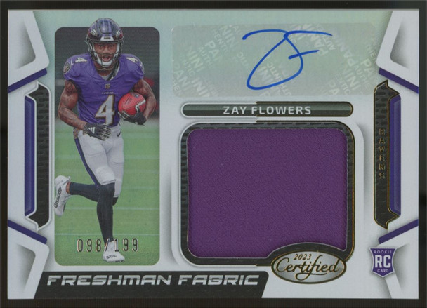 2023 Certified Zay Flowers RC Freshman Fabric Patch Auto RPA /199 #FFMS-4