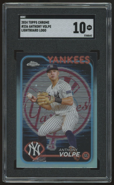 2024 Topps Chrome Anthony Volpe Lightboard Logo #236 SGC 10