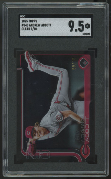 2025 Topps Andrew Abbott Clear /10 #140 SGC 9.5