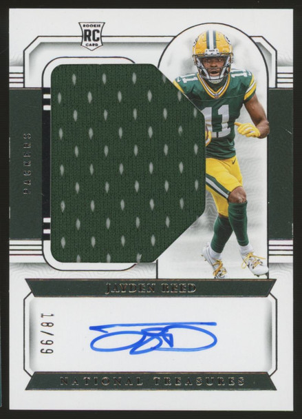 2023 National Treasures Football Jayden Reed RC Patch Auto RPA /99 #14
