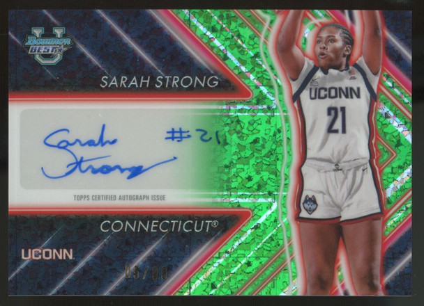 2024-25 Bowman Best U Sarah Strong Possession Arrow Green Mini Diamond Auto /99