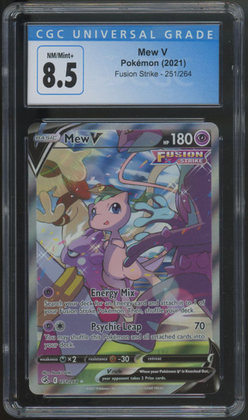 2021 Pokemon Mew V Fusion Strike Full Art #251 CGC 8.5
