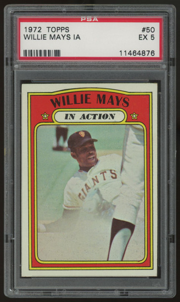 1972 Topps Willie Mays In Action #50 PSA 5