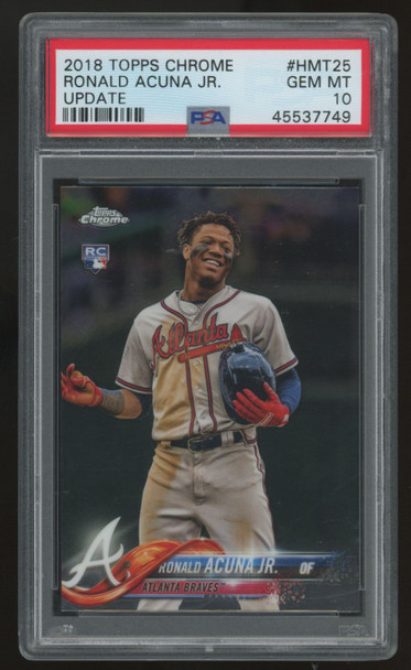 2018 Topps Chrome Update Ronald Acuna Jr. RC #HMT25 PSA 10