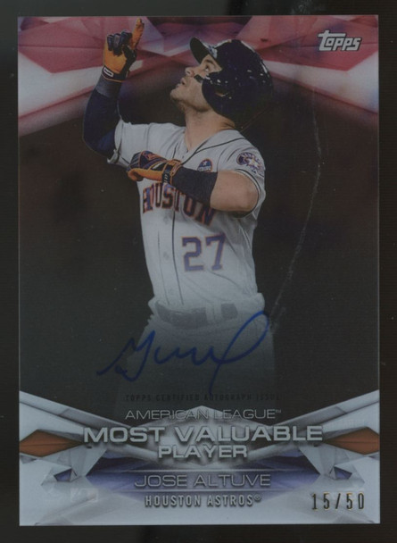 2018 Topps Clearly Jose Altuve Red MVP Auto /50 #MLBAA-JA
