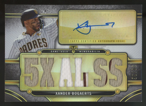 2024 Topps Triple Threads Xander Bogaerts Patch Auto /36 #TTAR-XB3