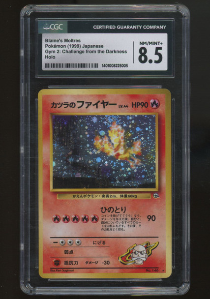 1999 Pokemon Blaine's Moltres Japanese Gym 2 Holo #146 CGC 8.5